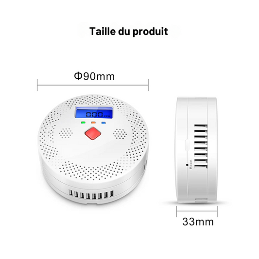 Détecteur de Monoxyde de Carbone Intelligent WiFi & Bluetooth avec Écran LCD – DYGSM®