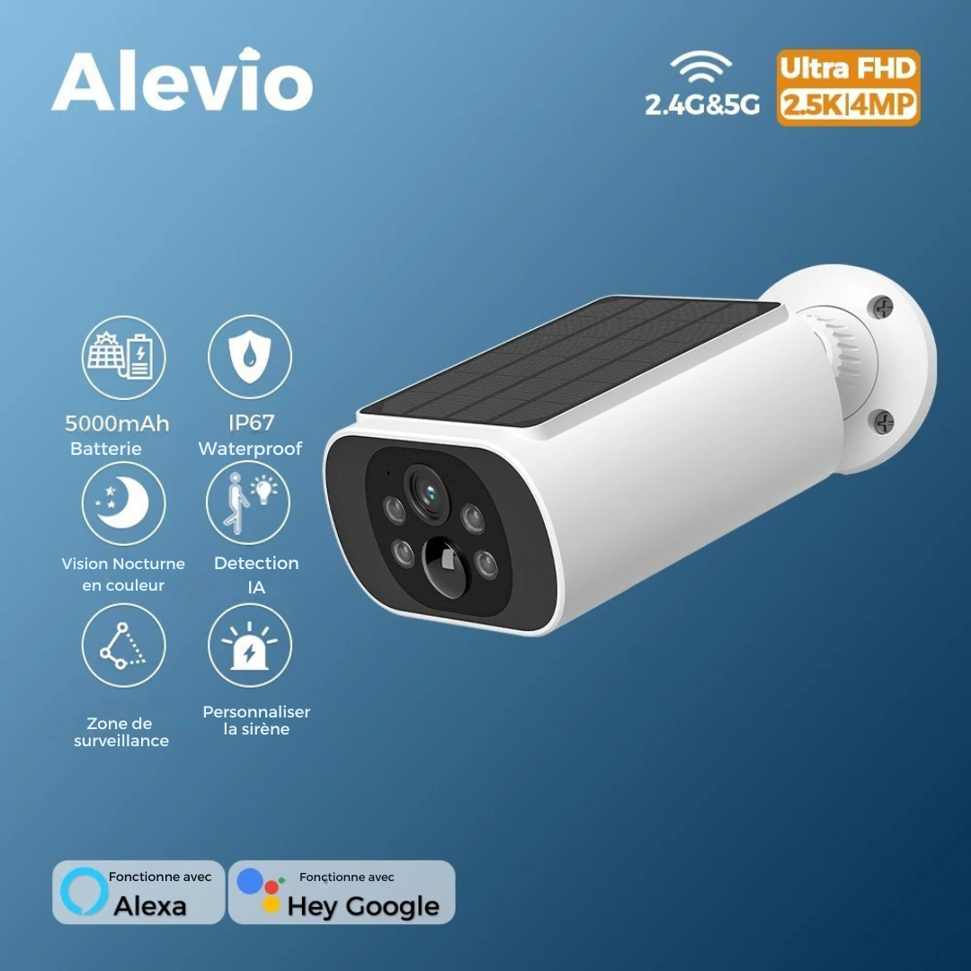 Caméra solaire extérieur sans fil 2.5K - ALEVIO®