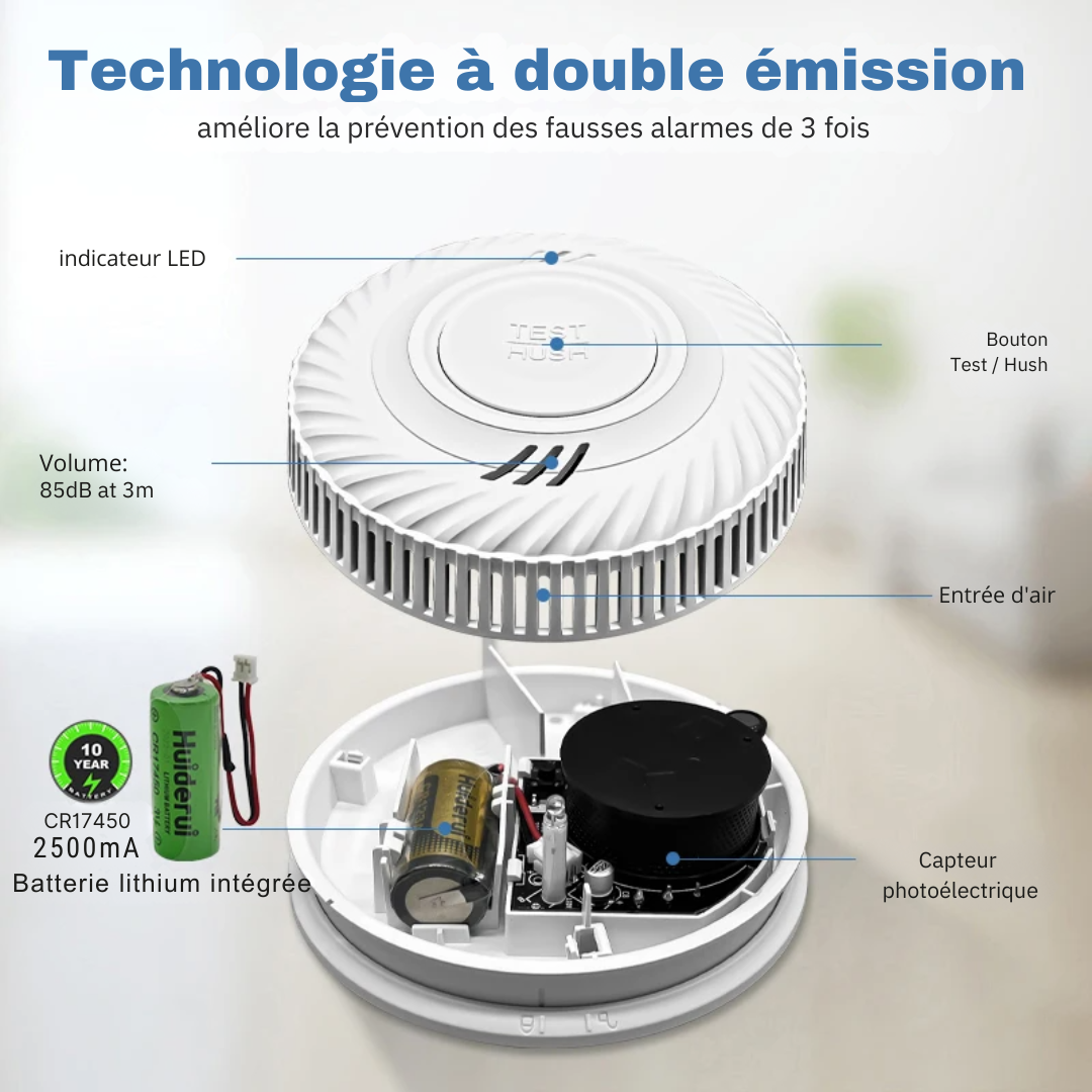 Détecteur de Fumée Connecté WiFi à Batterie Lithium 10 ans – S-E®