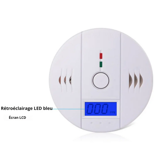 Détecteur de Monoxyde de Carbone avec Écran LCD et Alarme 85dB – S-E®