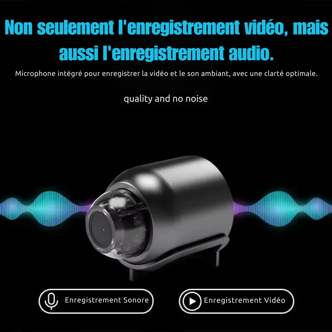 Mini Caméra Sans Fil 1080P avec Vision Nocturne et Détection de Mouvement – Arvin®