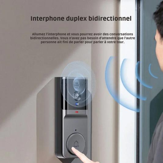 Sonnette Vidéo Sans Fil 1080P avec Écran IPS 4,3’’ – Sherway®