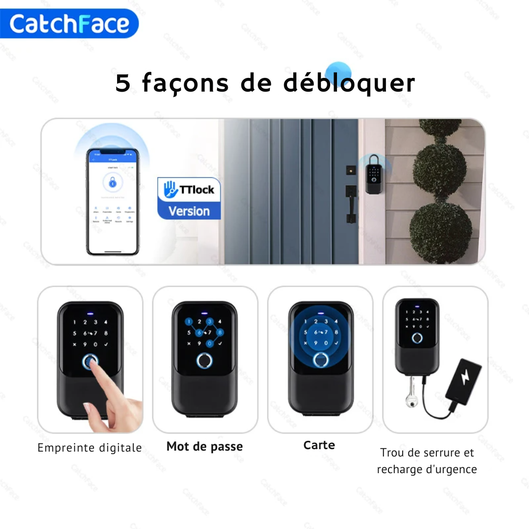 Boîte à Clés Murale Étanche IP65 avec Empreinte Digitale – Tuya®