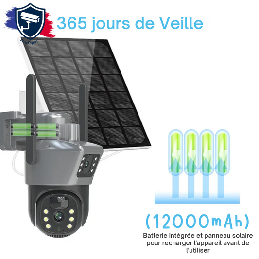 Caméra Solaire Double Objectif avec Suivi Automatique - Alevio®