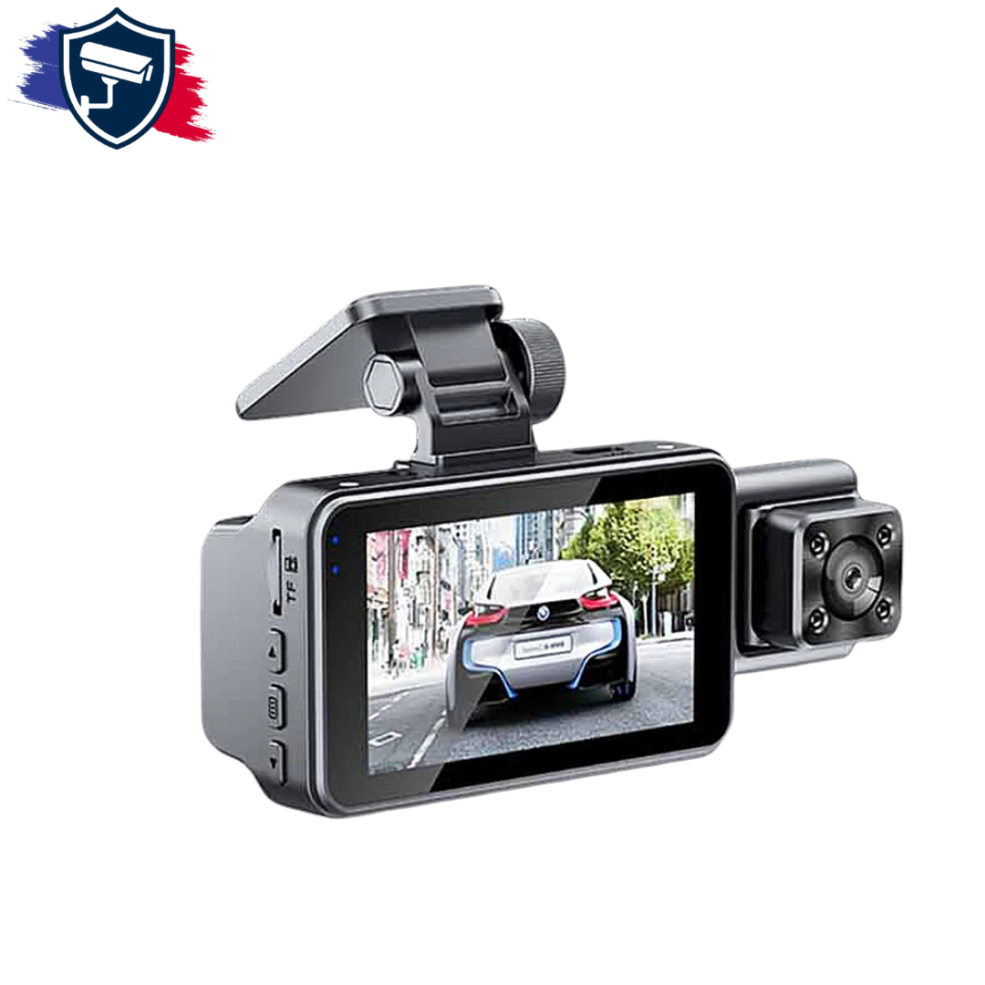 Dashcam Voiture Full HD 3 Caméras Avant/Intérieur/Arrière avec Vision Nocturne et WiFi – S-E®