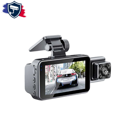 Dashcam Voiture Full HD 3 Caméras Avant/Intérieur/Arrière avec Vision Nocturne et WiFi – S-E®