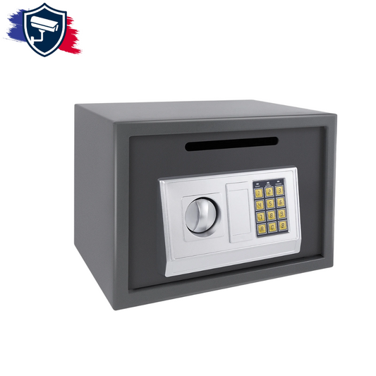 Coffre-fort 16L Serrure à Double Embout en Acier Inoxydable Gris - Day Plus®