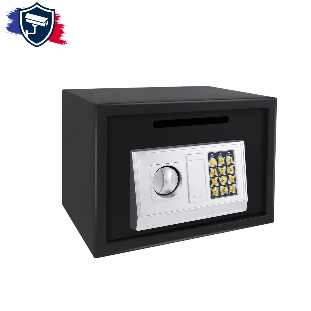 Coffre-fort 16L Serrure à Double Embout en Acier Inoxydable Noir - Day Plus®