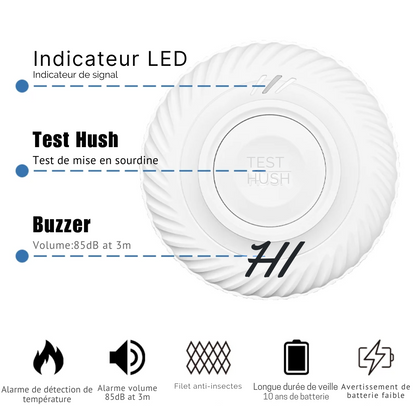 Détecteur de Fumée Connecté WiFi à Batterie Lithium 10 ans – S-E®