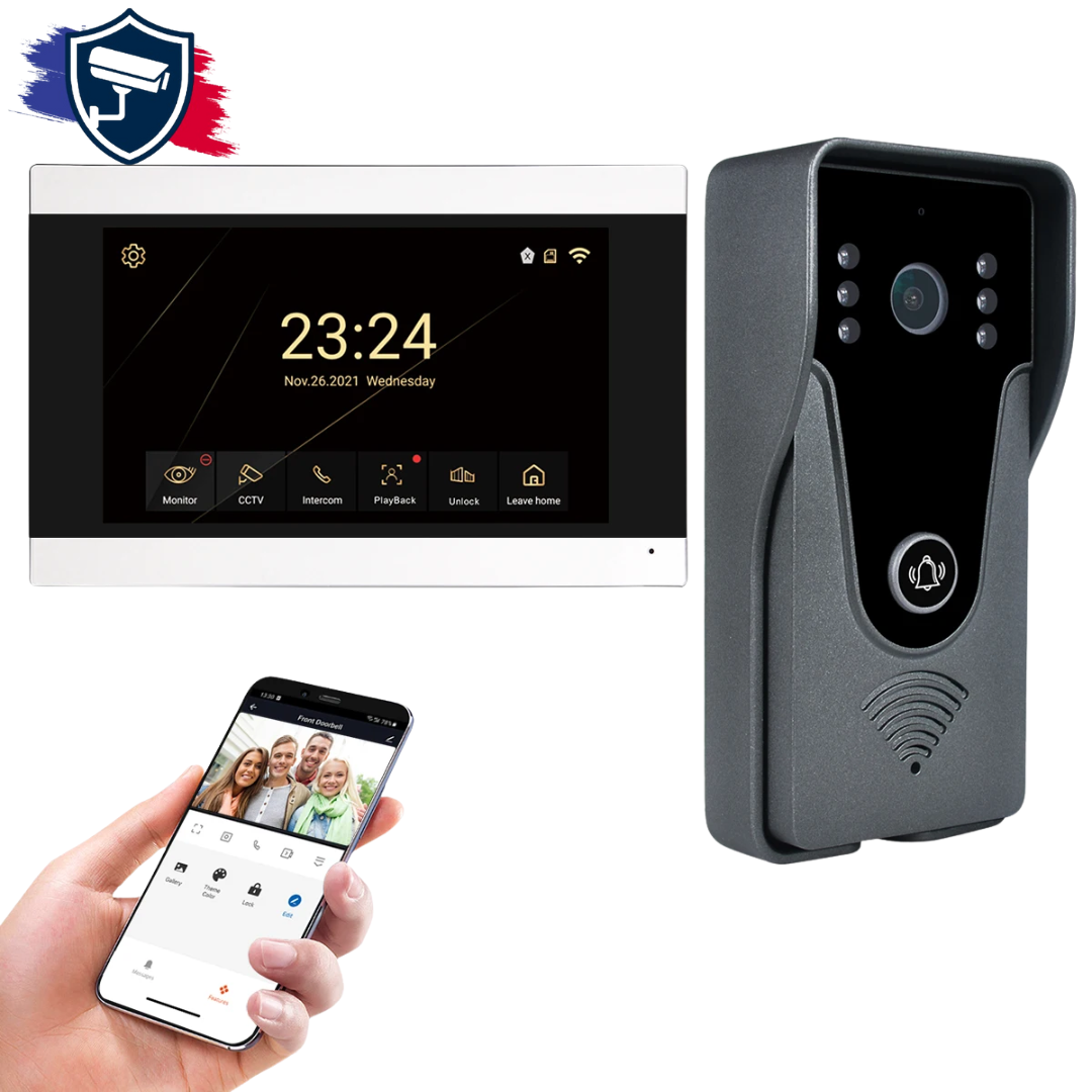 Interphone Sans Fil 1080P IR avec Angle de Vue 120° Aluminium IP65 – AMOCAM®
