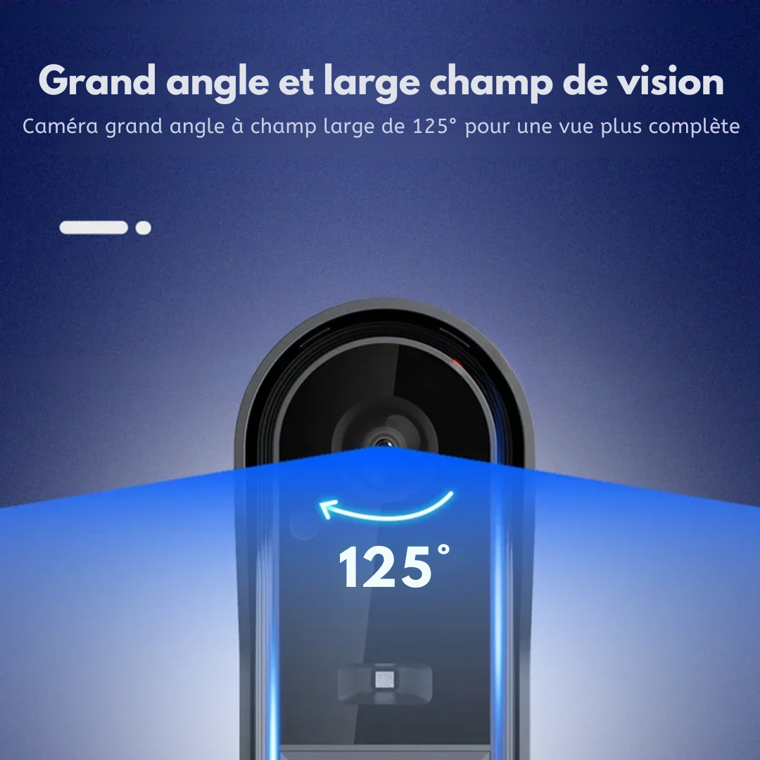 Interphone Sans Fil HD 720P avec Vision Nocturne LED à Grand Angle 125° et Étanchéité IP65 – Visiora®