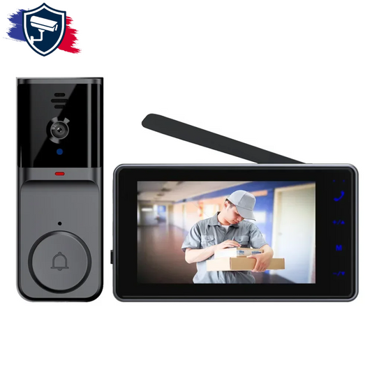 Sonnette Vidéo Sans Fil 1080P avec Écran IPS 4,3’’ – Sherway®