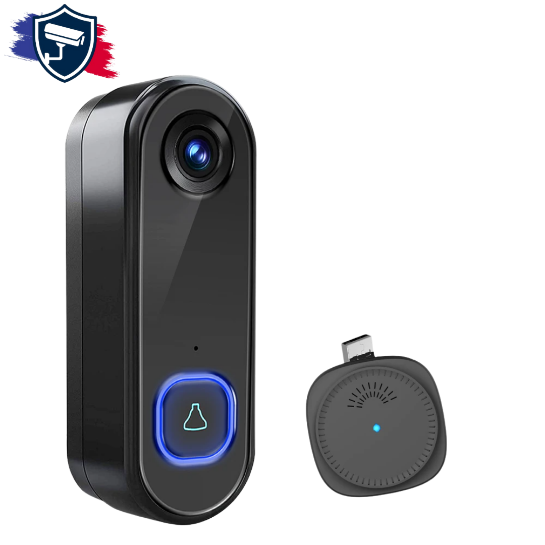 Visiophone Connecté Full HD 1080P avec Angle de Vue 166°  Vision Nocturne et PIR – CHAMOUS®