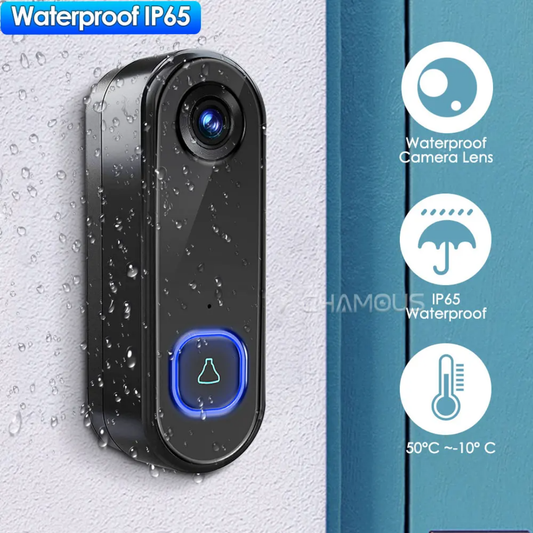 Visiophone Connecté Full HD 1080P avec Angle de Vue 166°  Vision Nocturne et PIR – CHAMOUS®
