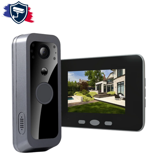 Visiophone Sans Fil Connecté avec Détection de Mouvement et Vision Nocturne & Écran 4″ – Doorbell®