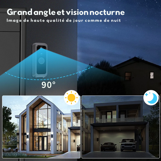 Visiophone Sans Fil Connecté avec Détection de Mouvement et Vision Nocturne & Écran 4″ – Doorbell®